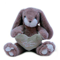 Мягкая игрушка Кролик с сердцем темный 5028B/9