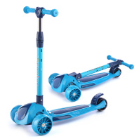 Самокат 3-х колесный светящиеся колеса голубой U038242Y