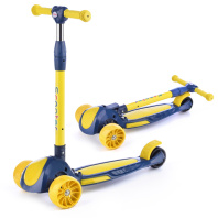 Самокат 3-х колесный светящиеся колеса желтый U038242Y