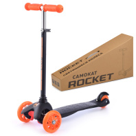 Самокат 3-х колесный оранжево-черный R0090 